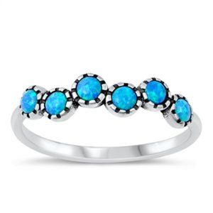 .925 STERLING SILVER BLUE OPAL